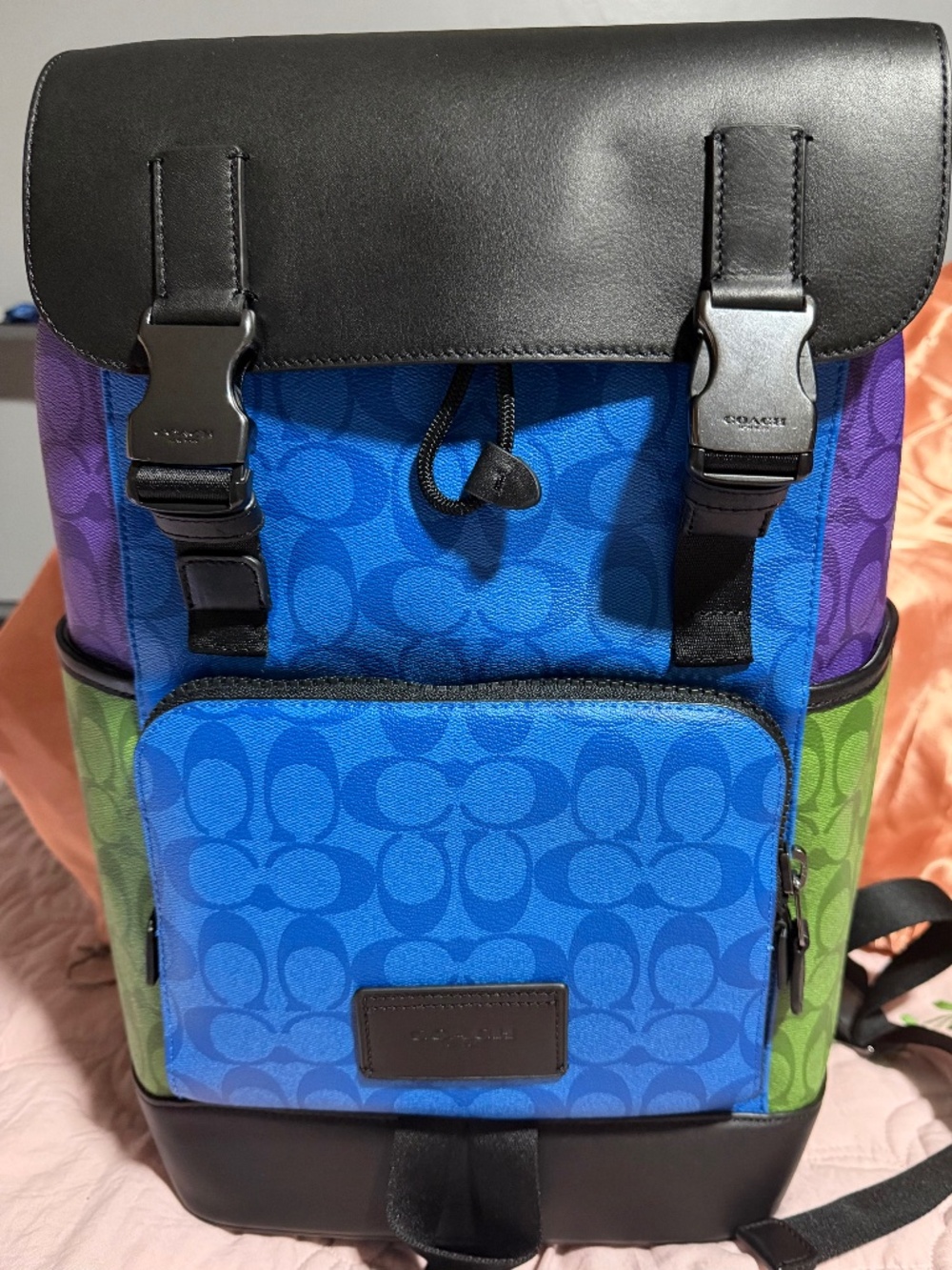 Brand New Coach Leather Multicolor Backpack